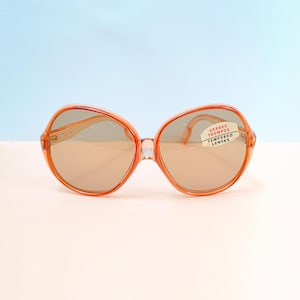 1970s Huge lens rosé sunglasses, 70s Big bug eye frames, Authentic deadstock vintage eyewear