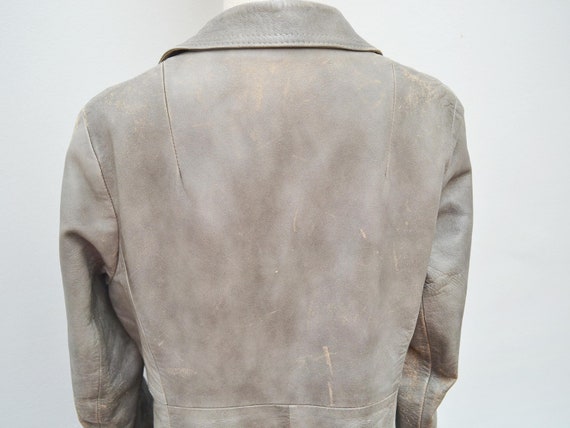 1970s Leather semi fitted Alcodin coat, 70s Distr… - image 7