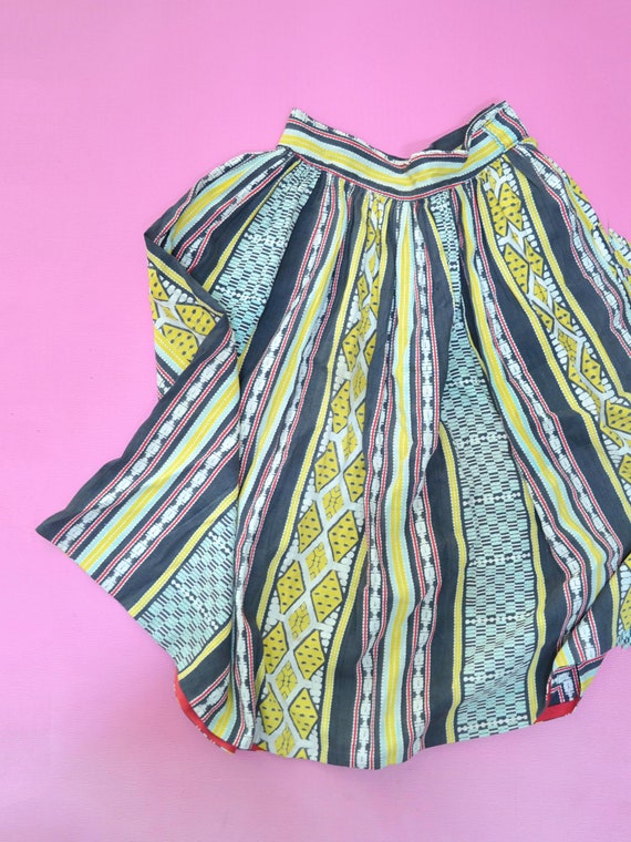 1950s Printed cotton gathered skirt, 50s Gathered… - image 2