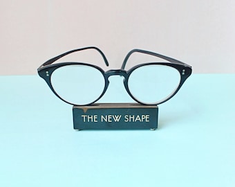 1950s Keyhole bridge frame eyeglasses, 50s 60s cateye black glasses, Retro eyewear
