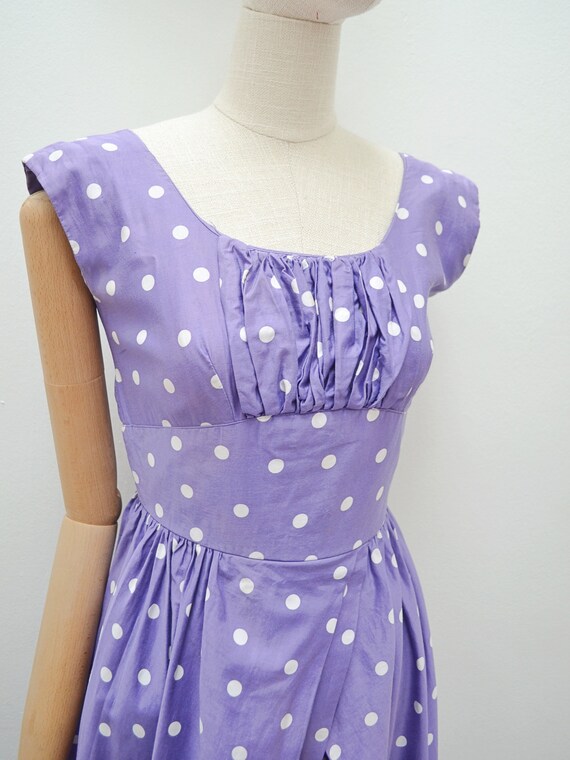 1950s Tulip skirt summer dress, 50s petal pleated… - image 5
