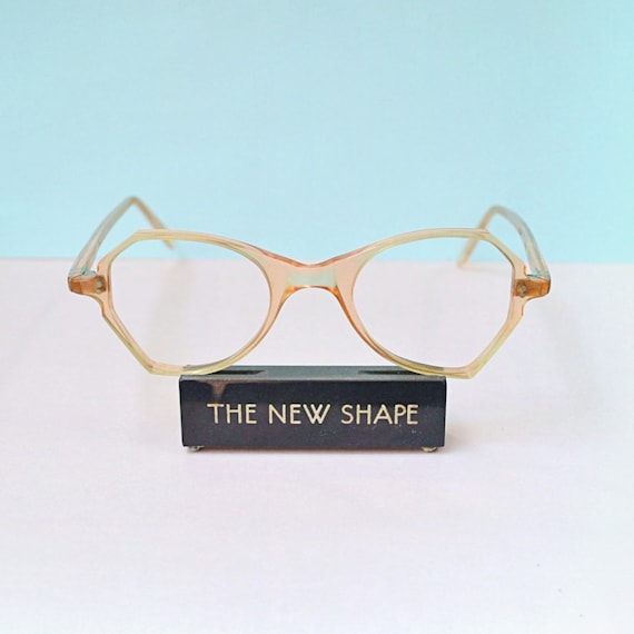 1930s Peach deadstock eyeglasses frames, 30s Ligh… - image 1