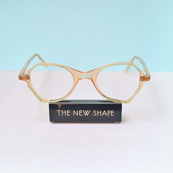 1930s Peach deadstock eyeglasses frames, 30s Light pink celluloid eye glasses