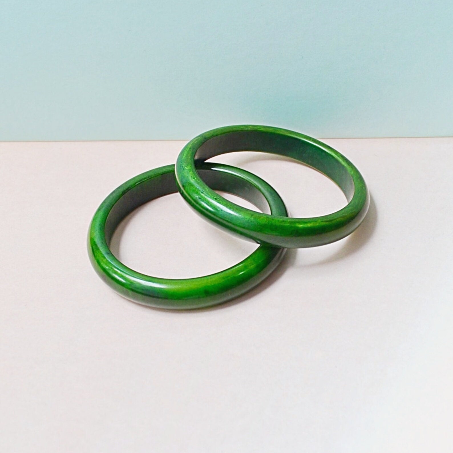 1950's マーブル ツートンカラー ベークライト バングル ブレスレット バングル・ブレスレット | Milo Antiques & Vintage 1950's