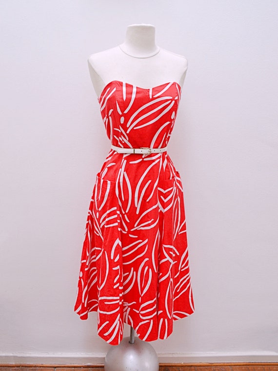 1980s does 50s summer dress, 1950s style cotton s… - image 4