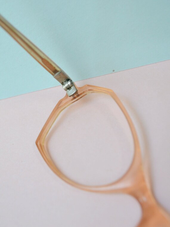 1930s Peach deadstock eyeglasses frames, 30s Ligh… - image 3