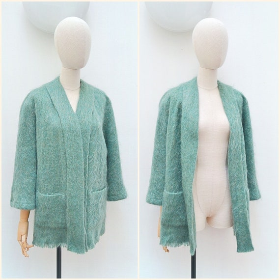 1970s Mohair open fronted cardigan, 70s Andrew St… - image 1