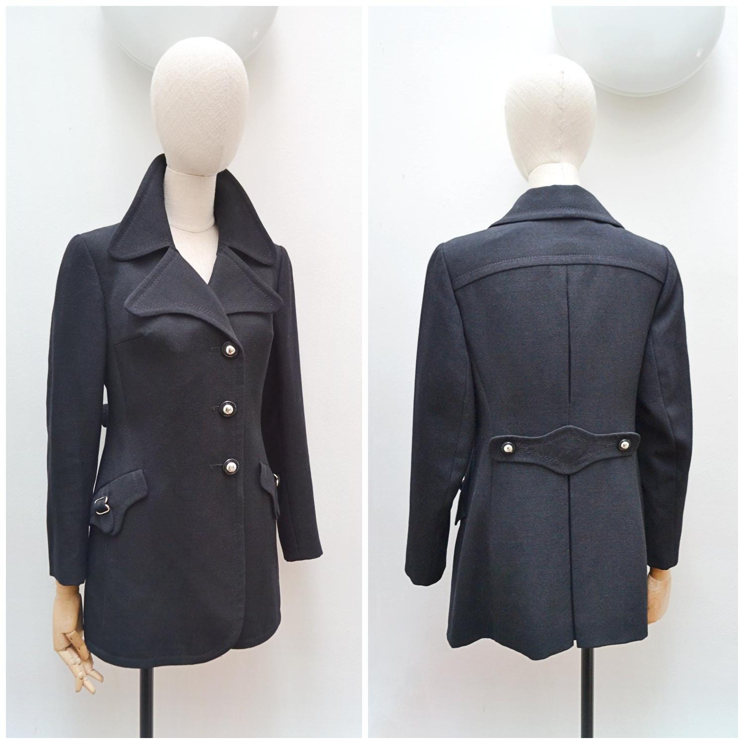 60s Collarless Coat - Etsy UK
