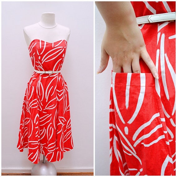 1980s does 50s summer dress, 1950s style cotton s… - image 3