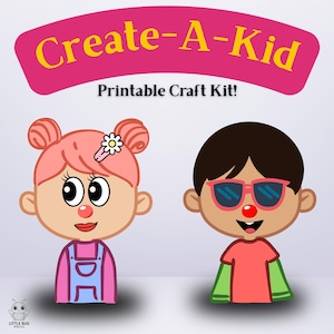 Create-a-Kid Craft Kit | Printable Cut-Out Activity for Kids | DIY Paper Doll Alternative | Instant Download