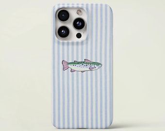 Coque iPhone Retro Sardine : poisson méditerranéen rayé, robustesse de protection