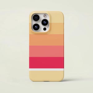 クリーム、イエロー、レッドのストライプ柄タフiPhoneケース | iPhone 16 15 14 13 12 11 Pro Maxケース、iPhone 16 15 14 Plusケース、iPhone 13ガールズ携帯ケース