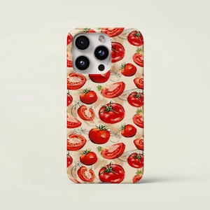 Tomate Handyhülle Funky Fruit Muster Süße Tomate Mädchen ästhetische für iPhone 16,15,14,13,12 Samsung S25,S24,S23FE S22,A16,A26,A56 Pixel 9Pro