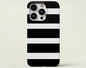 Black and White Stripe Phone Case: iPhone, Samsung - Tough Protection