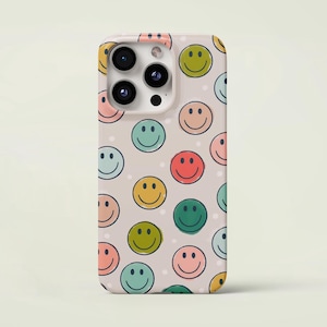 Smiley Faces Phone Case Cute phone case Trippy Smiley Face Phone Cover for iPhone 16 15 14 13 12 Mini 11 XR X 8 SE Samsung Galaxy S24 Ultra
