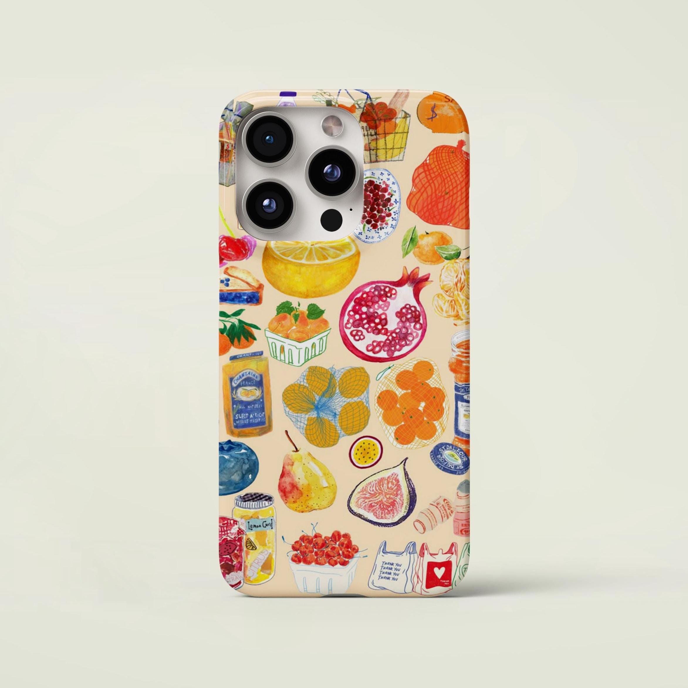 Farmers Market Collage Phone Case Foodie Collage, Vegetable Fruit Phone Case for iPhone 16 15 14 13 12 11 8 Pro, Pro Max, Plus, Samsung