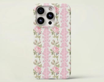 Fancy Peony Phone Case Blushing Floral Phone Case Floral Coquette Toile de Jouy Retro Shabby Chic Phone for iPhone 15 14 13 12 11 Case