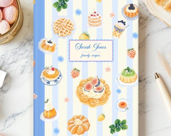 Personalized Family Recipe Book - Custom Cookbook Journal, Dessert Cover Baking Notebook, Keepsake Gift for Food Lovers & Brides