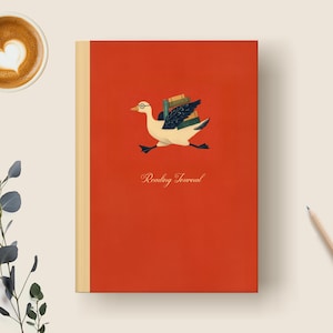 Diario de lectura, cuaderno de registro de libros con diseño de ganso caprichoso, regalo para amantes de la lectura y lectores, diario literario, tapa dura con adorables animales, rastreador de lectura