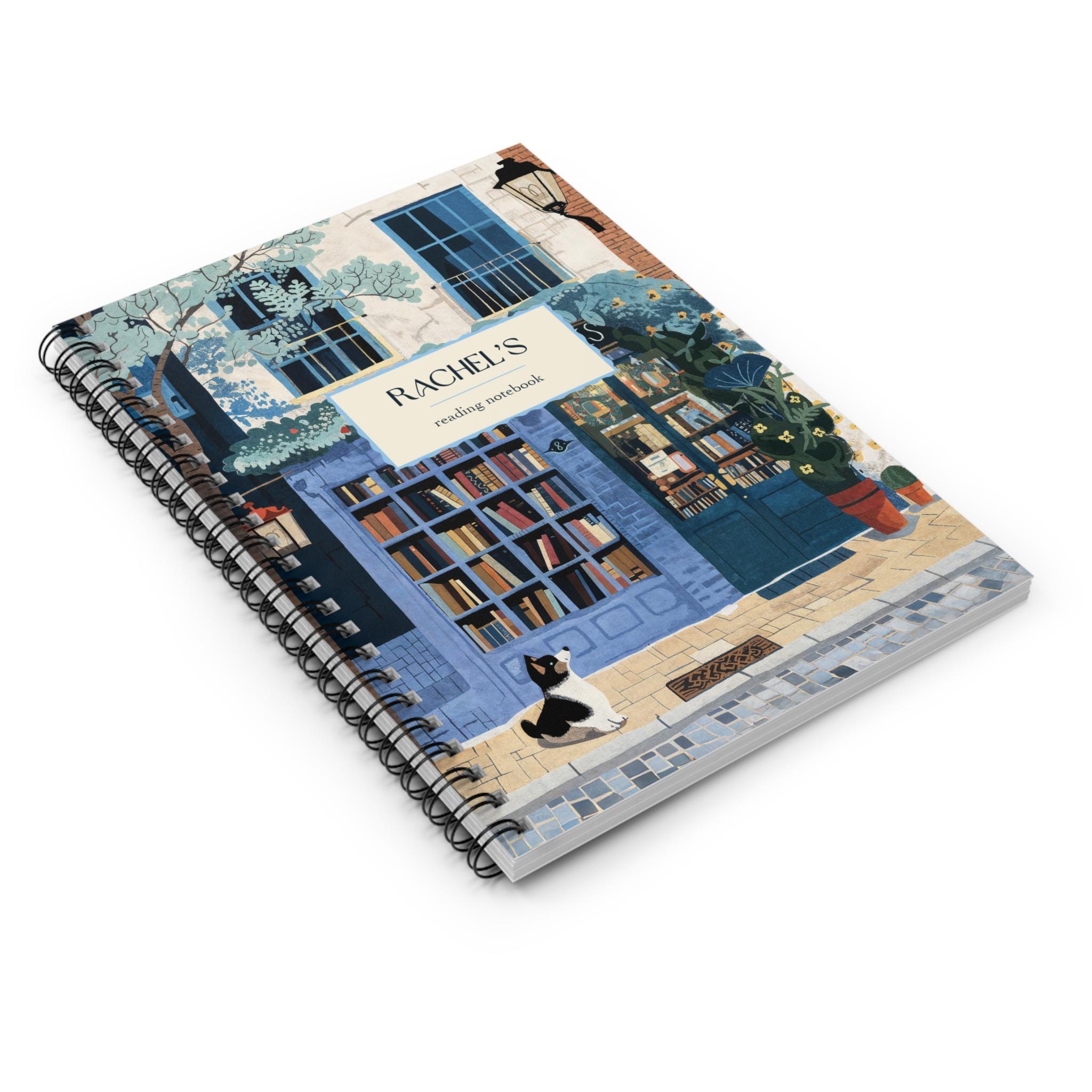 Personalized Reading Journal – Cozy Bookshop Spiral Notebook, Book ...