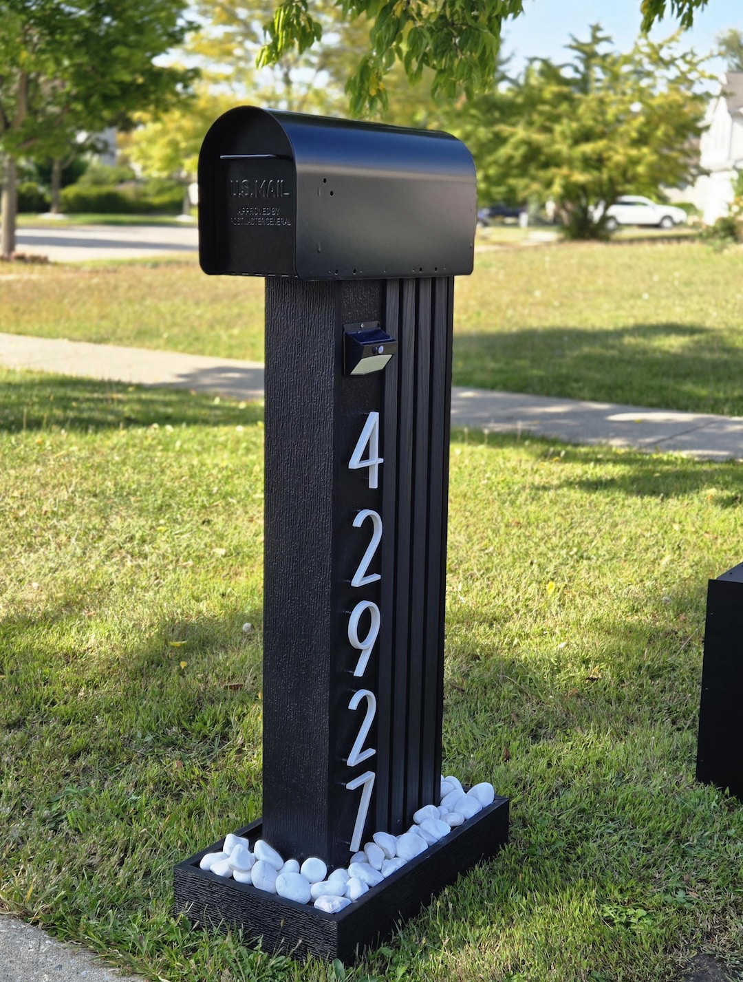 Handcrafted Mailstand With Solar Light: Modern Rustic Mailbox - Etsy