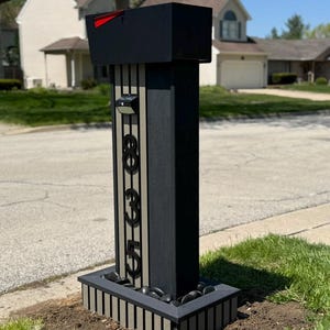 mailbox, modern mailbox with post, composite, durable material