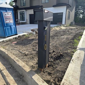 mailbox, mailstand, composite mailstand,American MailBox,custom stend,modern post,outside design home decor,rustic mailbox