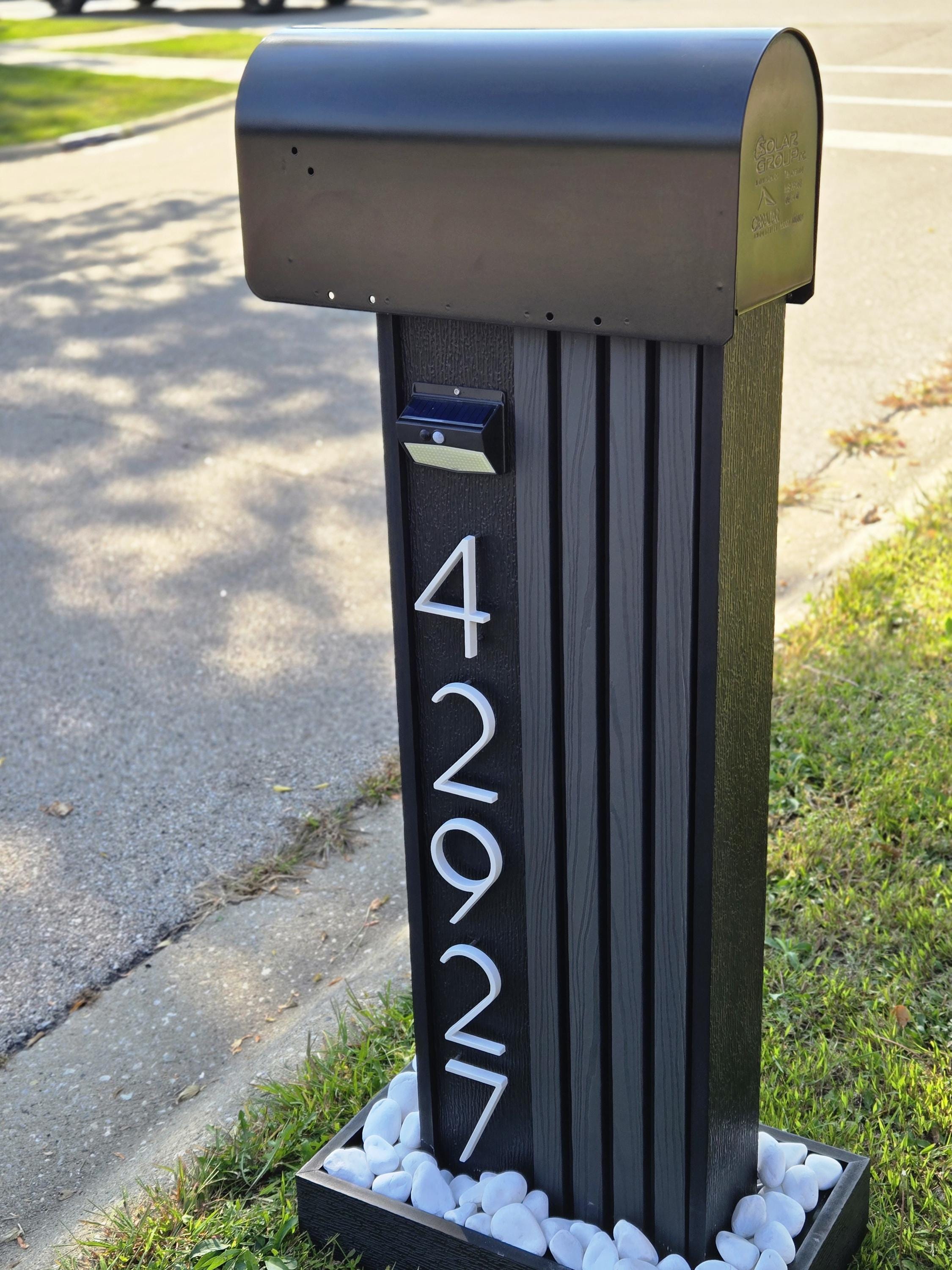 Handcrafted Mailstand With Solar Light: Modern Rustic Mailbox - Etsy