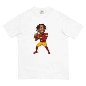 Washington Commanders Jayden Daniels T-shirt unisexe épais teint en pièce