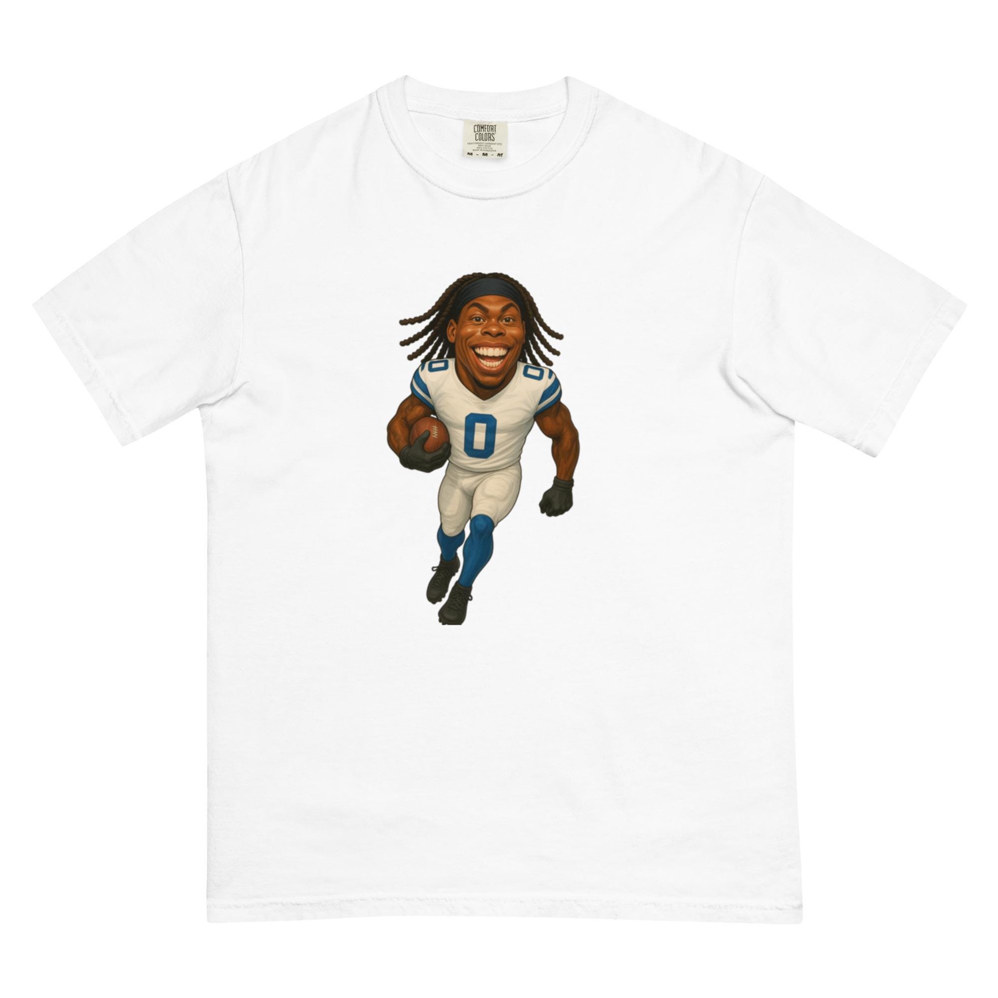 Detroit Lions Jahmyr Gibbs Uniseks kledingstukgeverfd zwaargewicht T-shirt