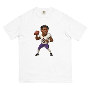 Baltimore Ravens Lamar Jackson Unisex garment-dyed heavyweight t-shirt