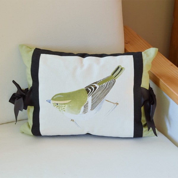 Decorative Boudoir Pillow The Prince of Parks Bird Illustration Rectangular 16 x 12 Artistic Accent Ornithology Unique green black white