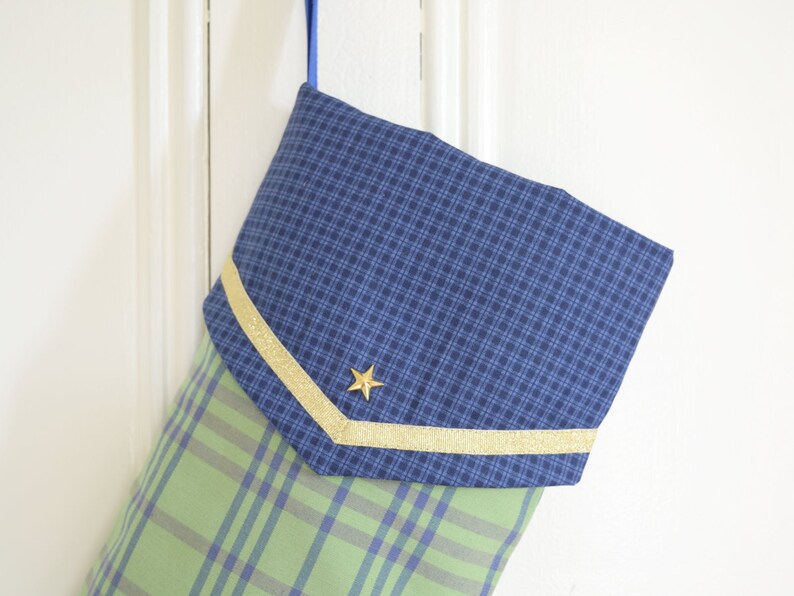 Curly Toe Kids Gold Star Green Blue Elf Stocking Perceval Boys Room Decor Christmas Decoration Plaid Christmas Stocking Home Living Ornaments Accents Delage Com Br