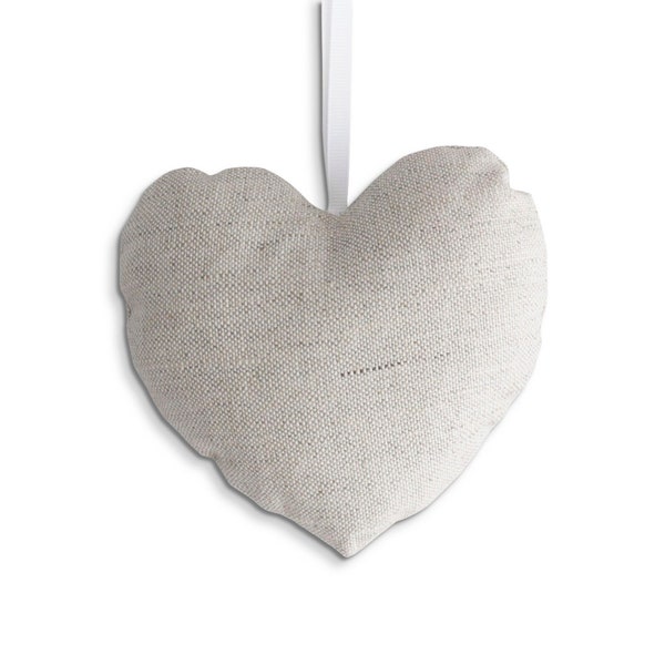 Heart Amandine | Fabric heart | Home decor | Stuffed heart | Heart decoration | Door hanger | Hanging heart | Ornament | Natural Linen