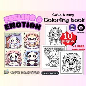Feeling and Emotion Coloring Book for Kids – 10-Page Printable PDF | Digital Download | Emotional Learning Activity for Children