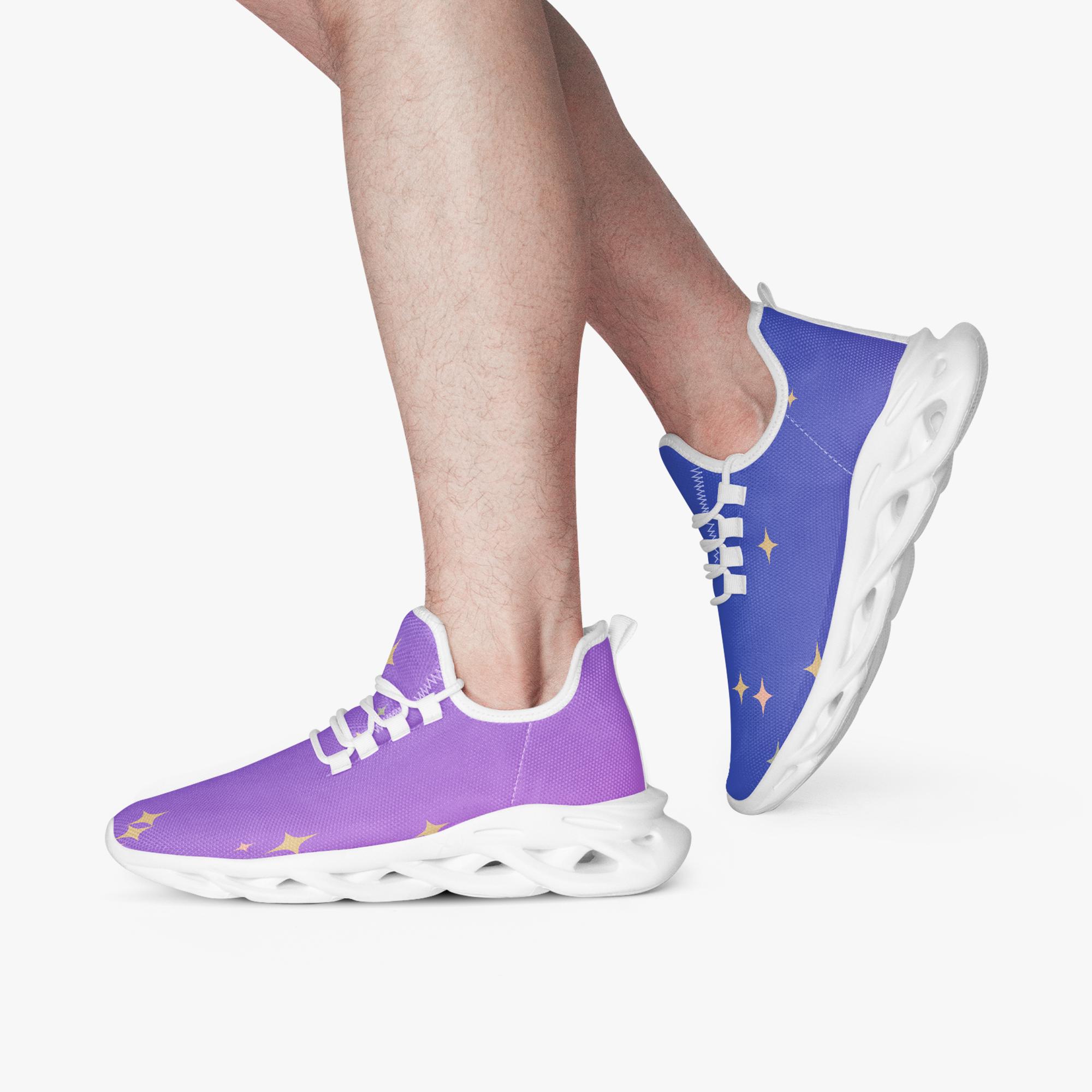 Zapatillas de malla tejida Bounce / Zapatillas ligeras Flyweave para caminar / Zapatillas transpirables personalizadas / Zapatillas deportivas blancas