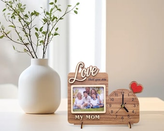 Irregular Frame Wooden Clock | UV Printed Wall Decor | Unique Modern Home Gift