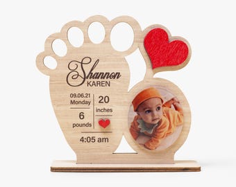 Foot‑Shaped Birthday Anniversary Ornament | Personalized Wooden Keepsake | Custom UV Printed Gift