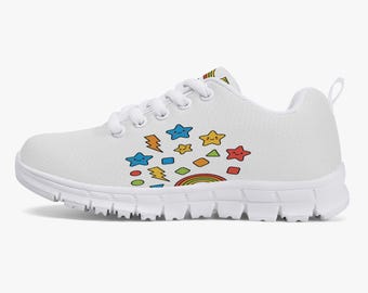 Kids' Lightweight Mesh Sneakers - RAINBOW and SHAPES