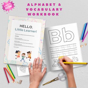 Alphabet Adventure Workbook: Preschool Tracing & Coloring Pages (Digital Download)