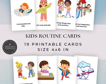 Kids Affirmation Flashcards, SEL Learning Activities, Daily Motivation, Morning Routine Cards