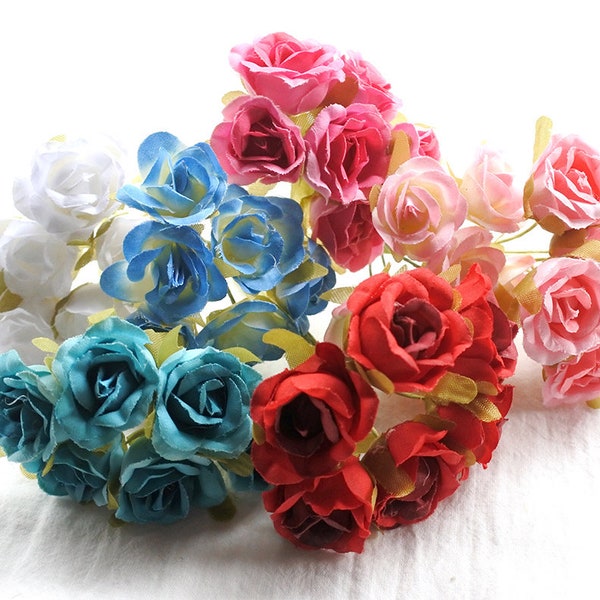 Artificial  flowers Silk flowers  Mini Vintage rose for wedding Fake flowers Millinery Crafting,Scrapbooking,Home decor,Floral Arrangements