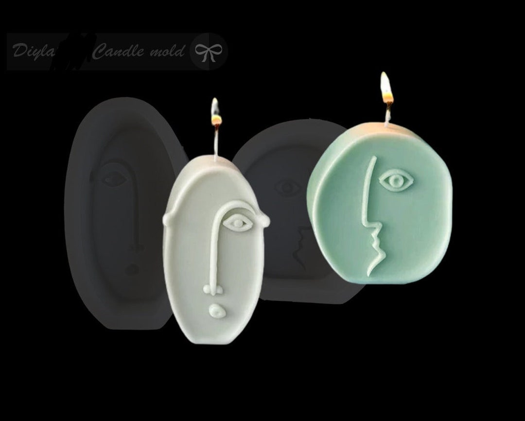 Abstract Human Face Candle Silicone Mold Art Face Candle Mold-portrait ...