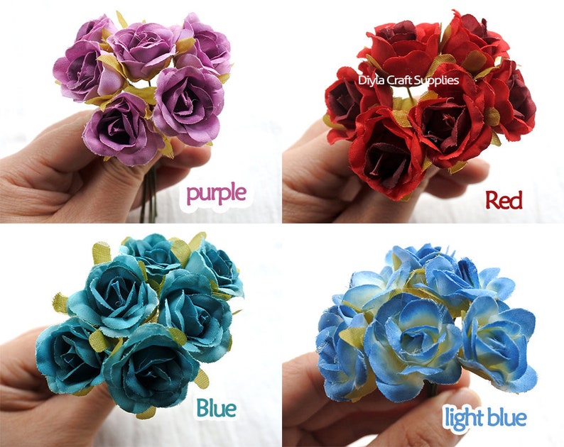 Artificial Flowers Silk Flowers Mini Vintage Rose for Wedding Fake ...