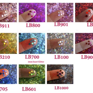 3mm Holographic purple pink Heart Glitter | pink Color Heart Confetti | Pastel  Glitter for Nail Art Crafts Party Decor Resin Supplies