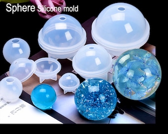 Transparent silicone MOLD, Clear Silicone MOLD, sphere, Ball silicone mold for resin ,resin molds for Jewellery DIY, Resin 20,30,40,50,60mm