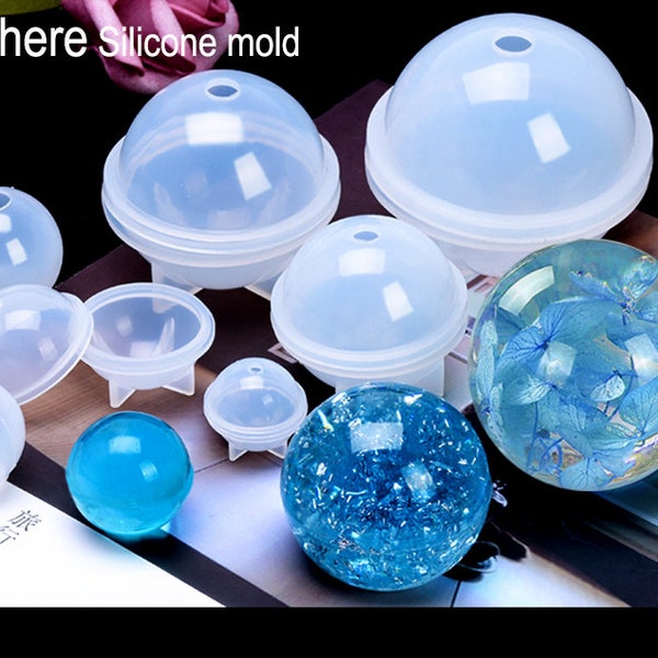 Transparent silicone MOLD, Clear Silicone MOLD, sphere, Ball silicone mold for resin ,resin molds for Jewellery DIY, Resin 20,30,40,50,60mm
