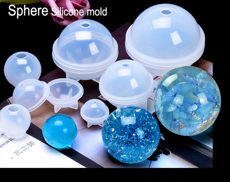 Transparent silicone MOLD, Clear Silicone MOLD, sphere, Ball silicone mold for resin ,resin molds for Jewellery DIY, Resin 20,30,40,50,60mm 