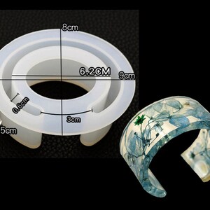 Oval C shape silicone bracelet mold  Flexible resin bangle mold - Gem bracelet moulds- resin jewelry mold handmade craft diy M75-B