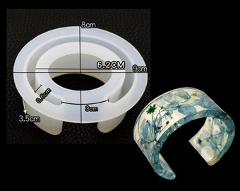 Oval C-formad silikonarmbandsform Flexibel hartsarmbandsform - Ädelstensarmbandsformar - hartssmyckesform handgjort hantverk diy M75-B